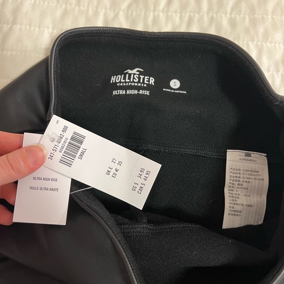 Black High-Waisted Faux Leather Leggings - Picture 8 of 8